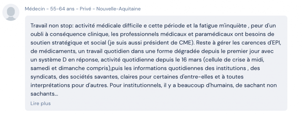professionnels de santé français : témoignages covid19